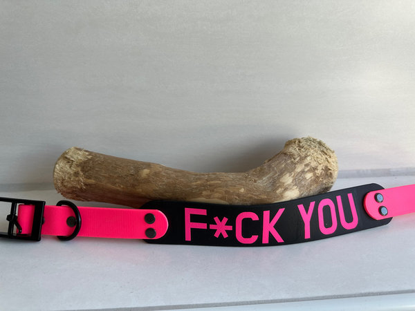 L "Fck you" in Schwarz und Pink